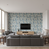 Taplow Print Navy/Slate — Living Room Room Setting