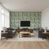 Taplow Print Peacock/Gold — Living Room Room Setting