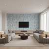 Taplow Print Capri/Sky — Living Room Room Setting