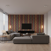 Desning Velvet Red/Blue — Living Room Room Setting