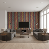 Desning Velvet Red/Blue — Living Room Room Setting