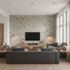 Levens Velvet Silver — Living Room Room Setting