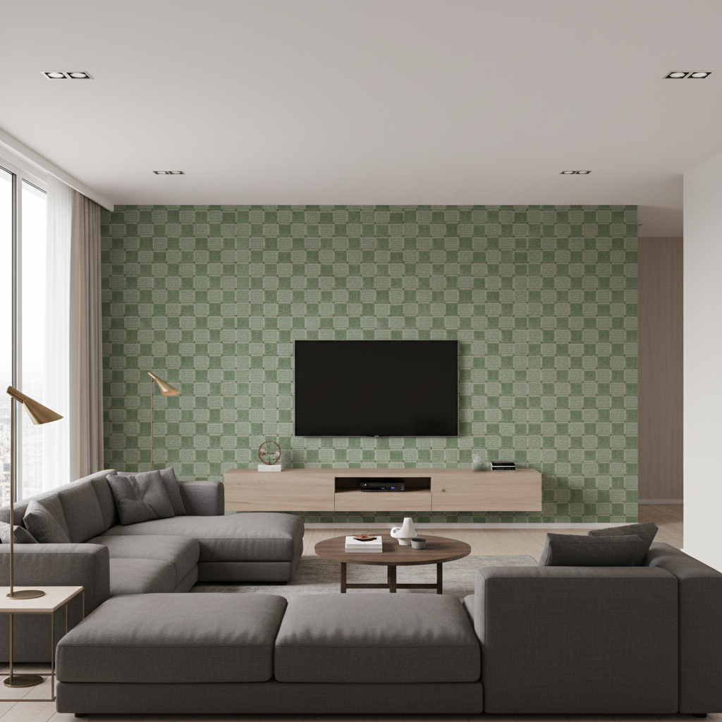 Levens Velvet Aqua — Living Room Room Setting