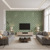 Levens Velvet Aqua — Living Room Room Setting