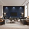 Levens Velvet Navy — Living Room Room Setting