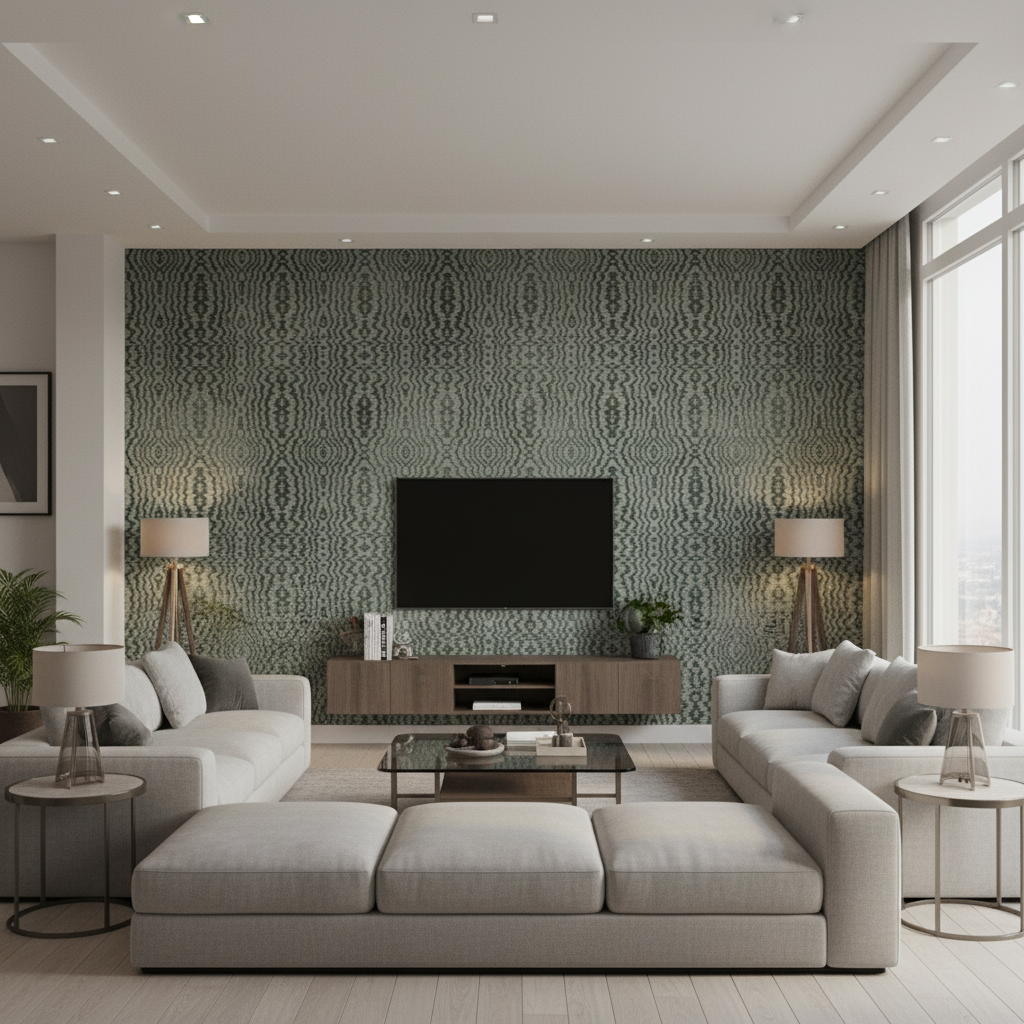 Callow Velvet Aqua — Living Room Room Setting