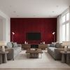Callow Velvet Ruby — Living Room Room Setting