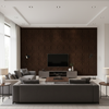 Callow Velvet Umber — Living Room Room Setting
