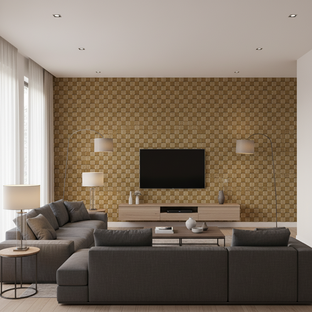 Allonby Weave Fawn — Living Room Room Setting