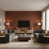 Allonby Weave Ruby — Living Room Room Setting