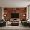 Allonby Weave Ruby — Living Room Room Setting