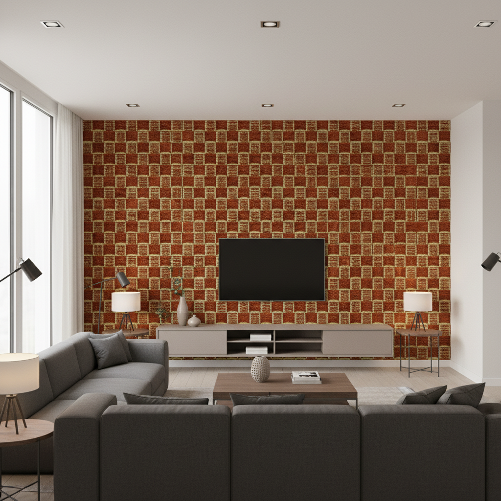 Allonby Weave Cinnabar — Living Room Room Setting