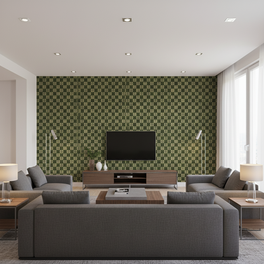Allonby Weave Spruce — Living Room Room Setting