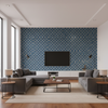 Allonby Weave Blue — Living Room Room Setting