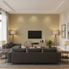 Maldon Weave Fog — Living Room Room Setting