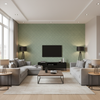 Maldon Weave Mist — Living Room Room Setting