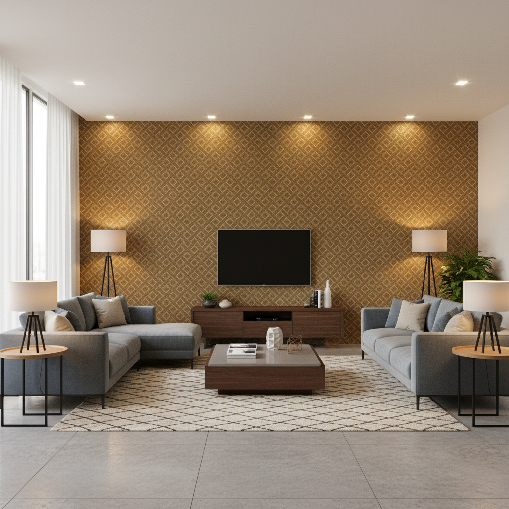 Maldon Weave Java — Living Room Room Setting