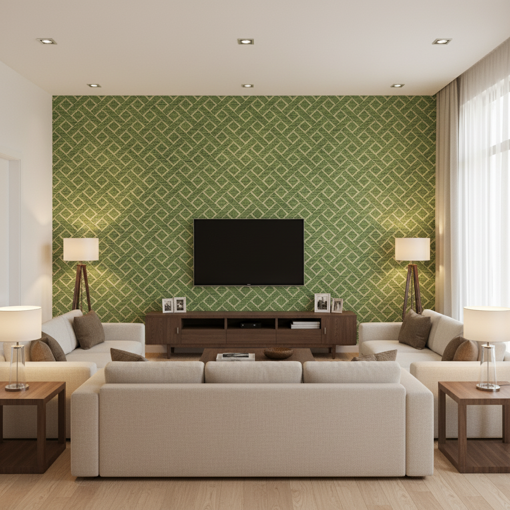 Maldon Weave Aloe — Living Room Room Setting