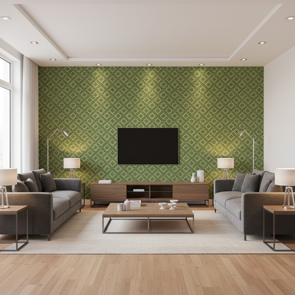 Maldon Weave Aloe — Living Room Room Setting