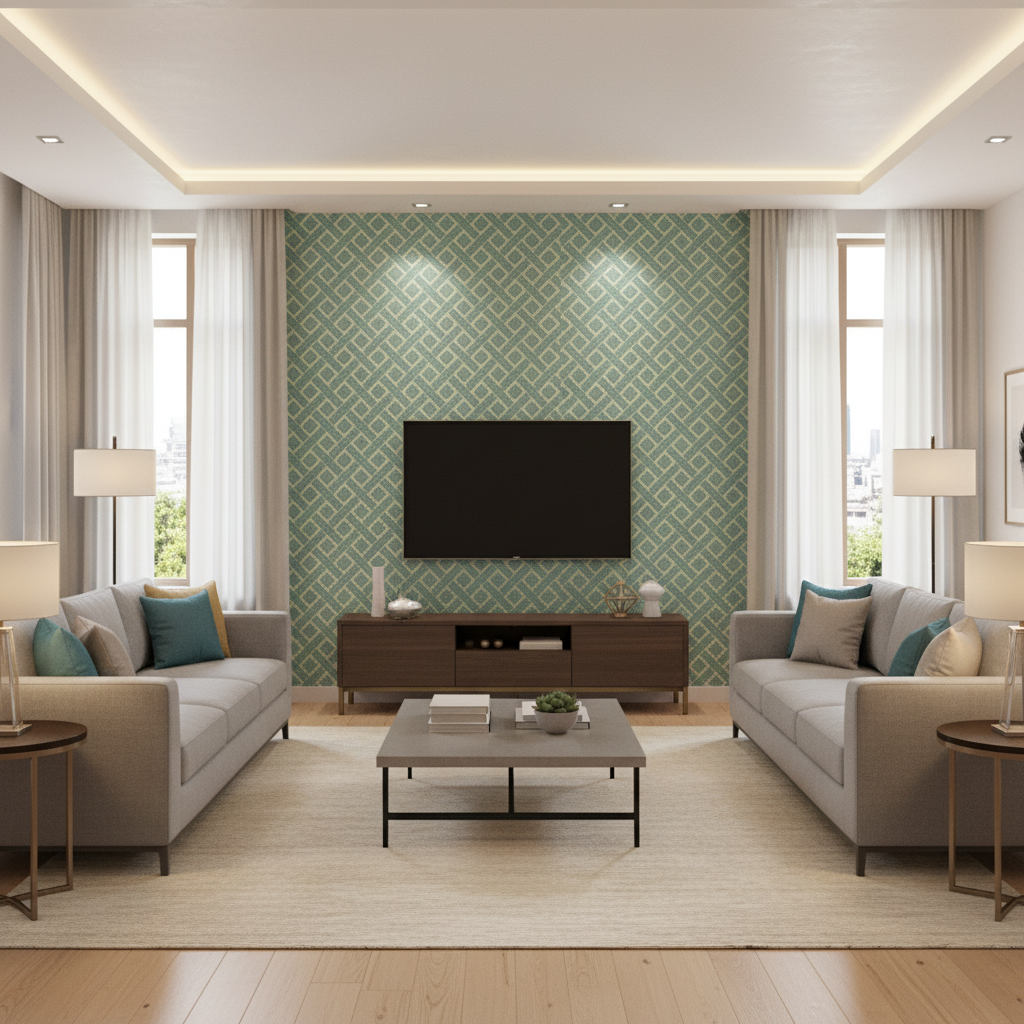 Maldon Weave Lake — Living Room Room Setting