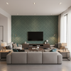 Maldon Weave Marine — Living Room Room Setting