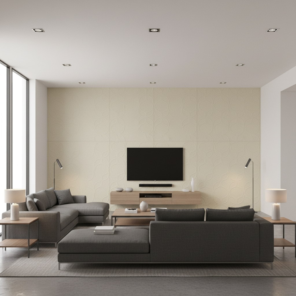 Seaford Weave pale beige — Living Room Room Setting