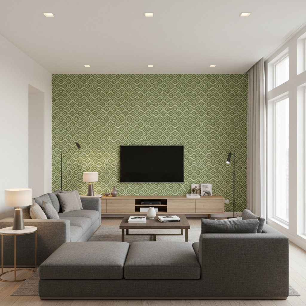 Seaford Weave Leaf — Living Room Room Setting