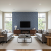 Seaford Weave Blue — Living Room Room Setting