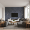 Seaford Weave Navy — Living Room Room Setting