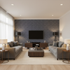 Seaford Weave Navy — Living Room Room Setting