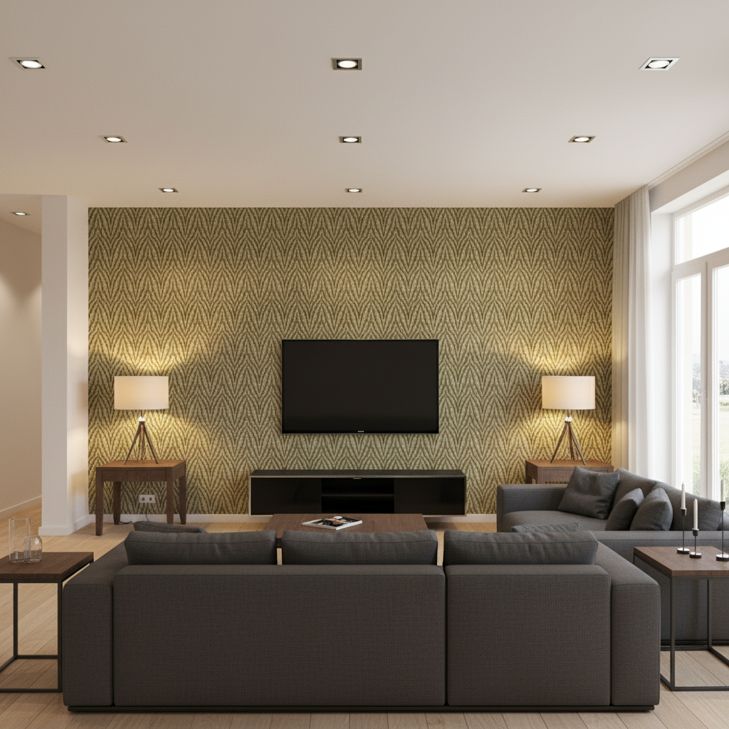 Blyth Weave Moss — Living Room Room Setting