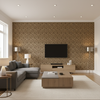 Blyth Weave Umber — Living Room Room Setting