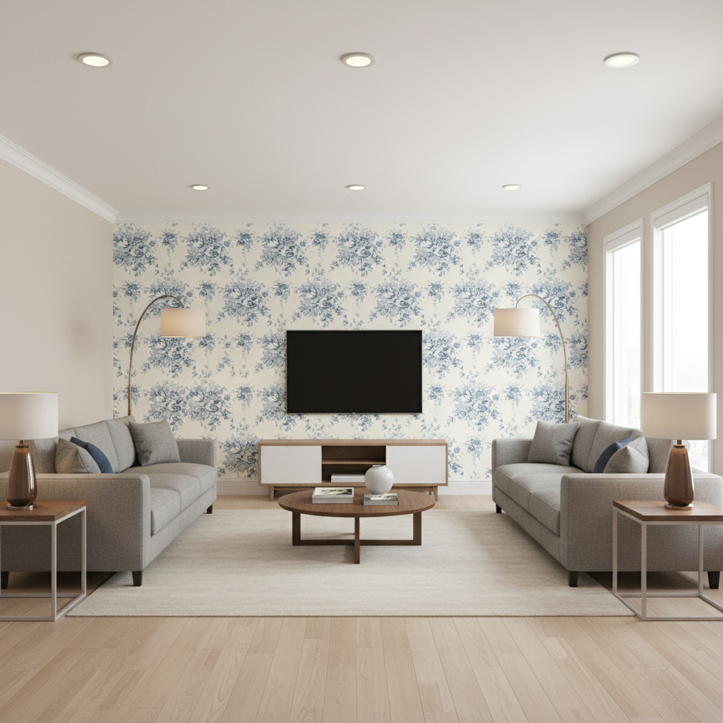 Aurora Blue — Living Room Room Setting