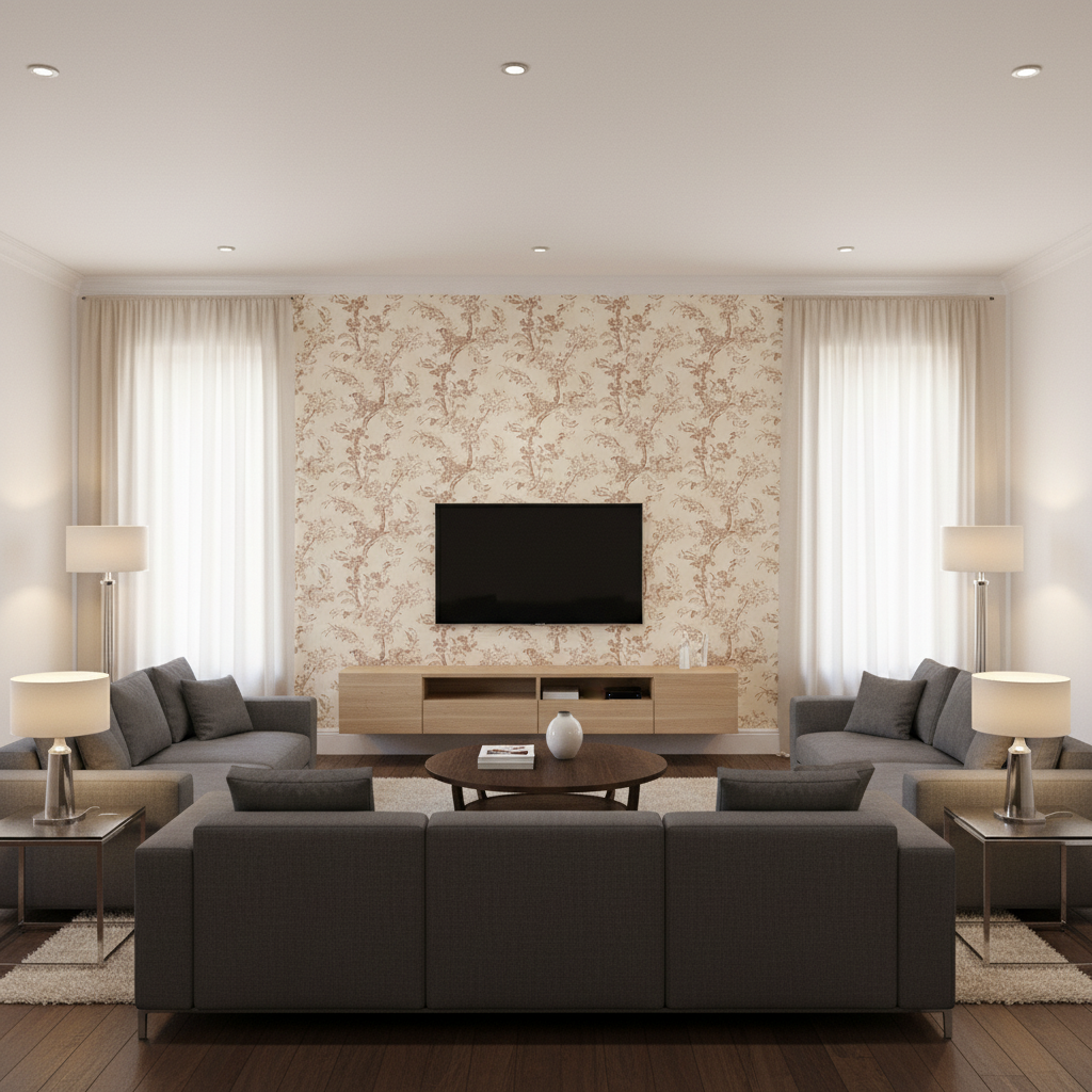 Beijing Blossom ivory — Living Room Room Setting