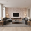 Beijing Blossom Taupe — Living Room Room Setting