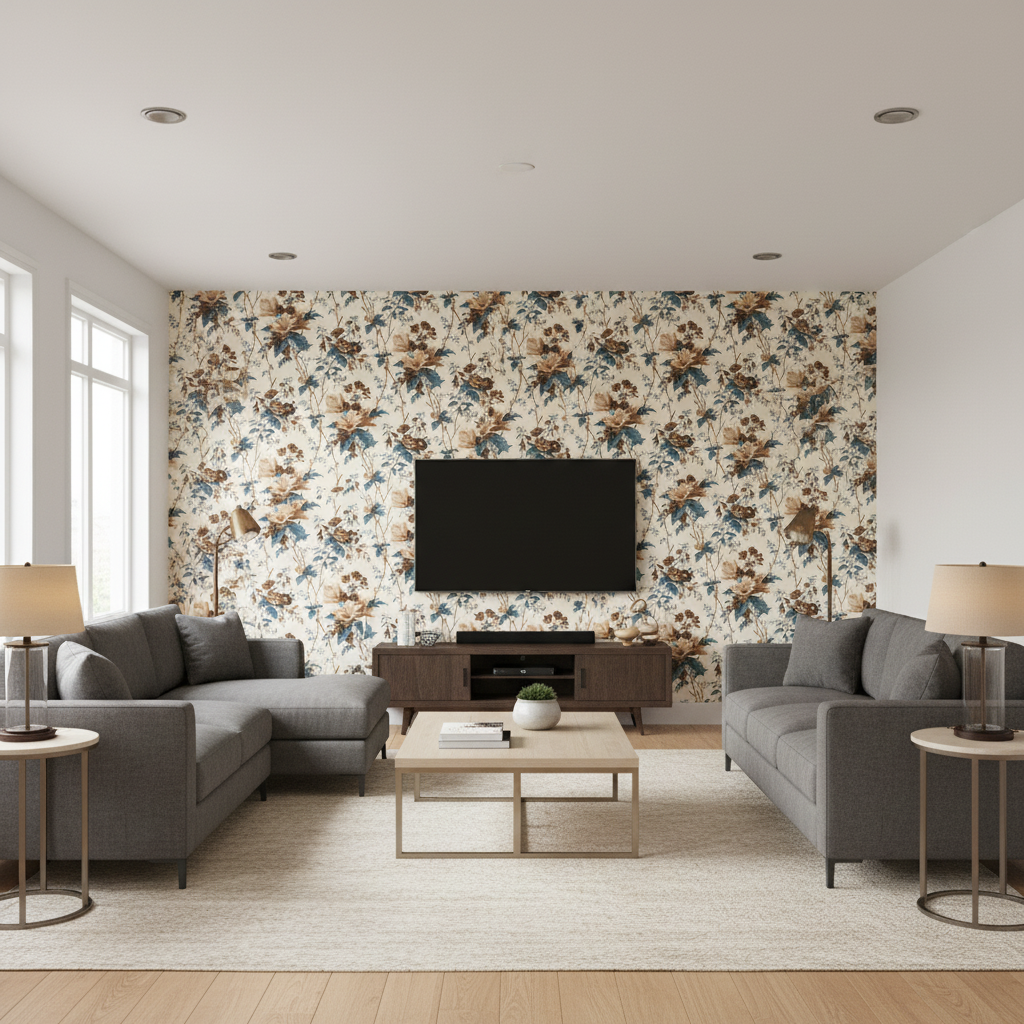 De La Tour Blu/Brow/Whi — Living Room Room Setting