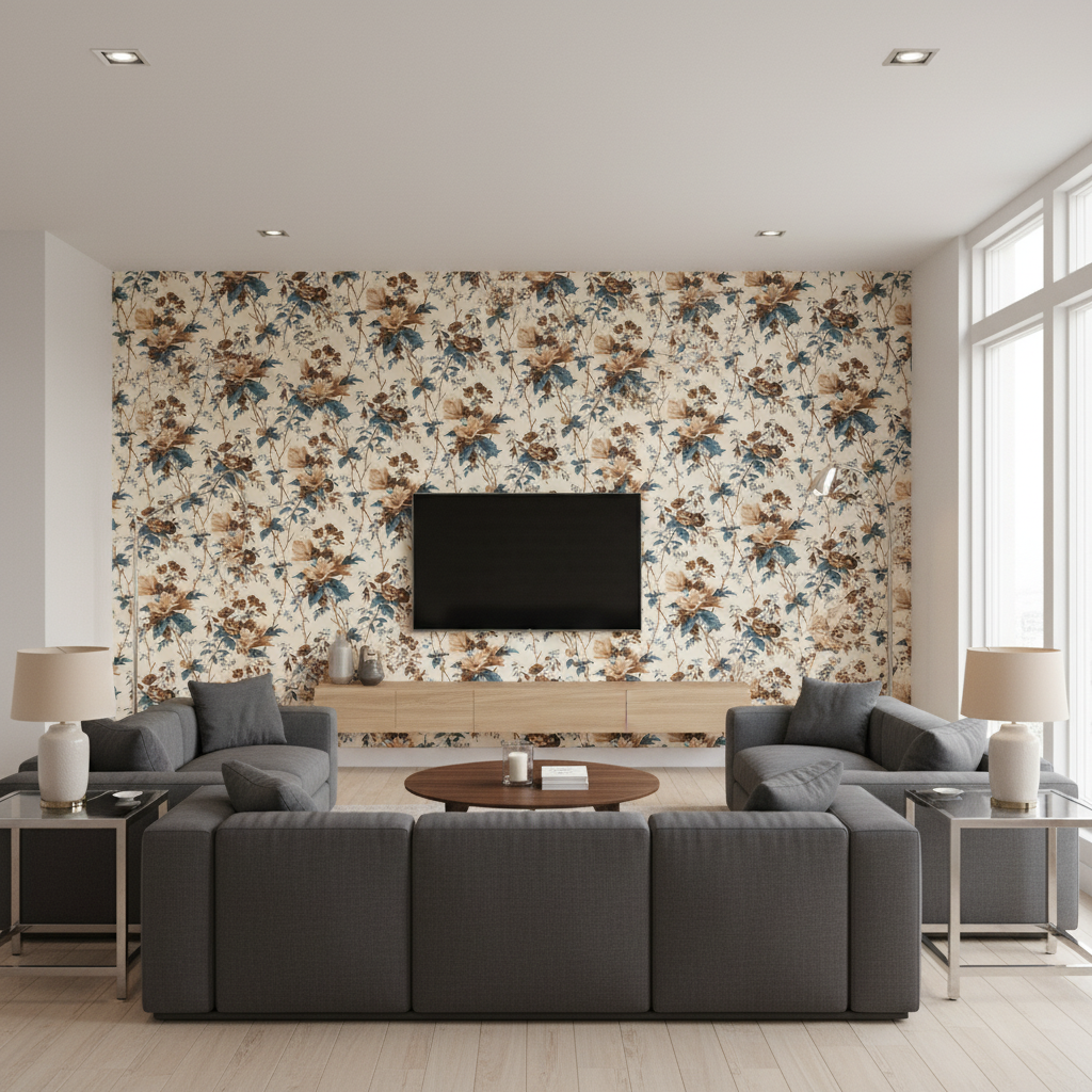De La Tour Blu/Brow/Whi — Living Room Room Setting