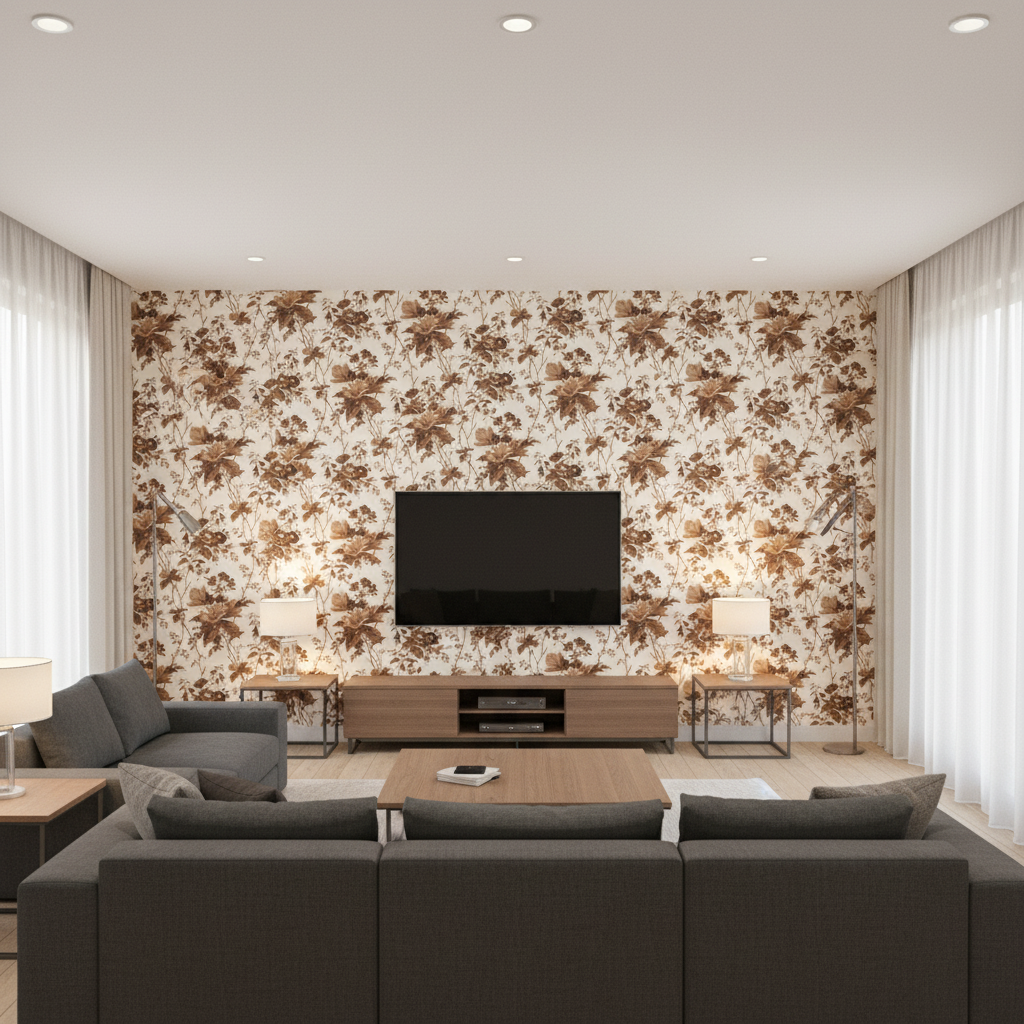 De La Tour Brown — Living Room Room Setting