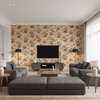 De La Tour Plum/Brow/Ecru — Living Room Room Setting