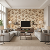 De La Tour Plum/Brow/Ecru — Living Room Room Setting