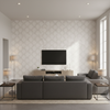 Leaf Trellis white — Living Room Room Setting