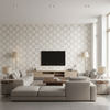 Leaf Trellis white — Living Room Room Setting