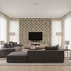 Leaf Trellis Green — Living Room Room Setting