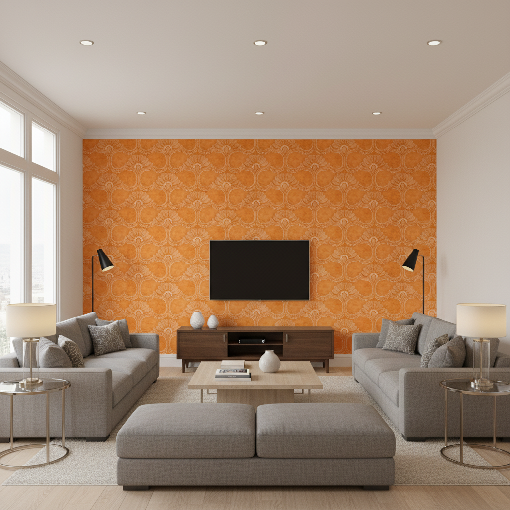 Odessa Orange — Living Room Room Setting