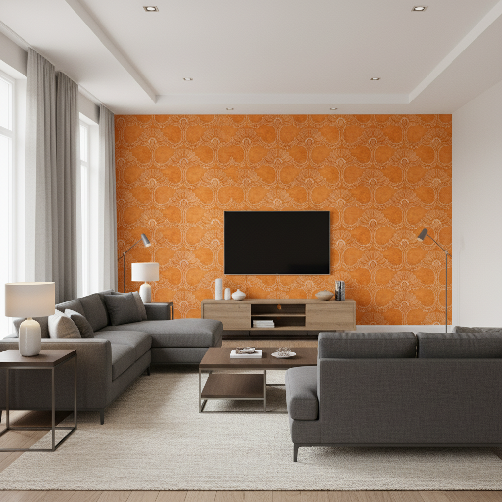 Odessa Orange — Living Room Room Setting