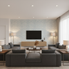 Drayton Print Aegean — Living Room Room Setting