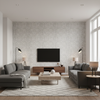 Drayton Print Smoke — Living Room Room Setting