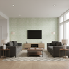 Drayton Print Moss — Living Room Room Setting