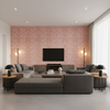 Drayton Print Rust — Living Room Room Setting