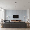 Drayton Print Denim — Living Room Room Setting